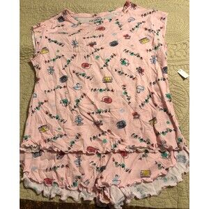Women's Pink Friends 3 piece Pj Set Size 4/6 NWT B1